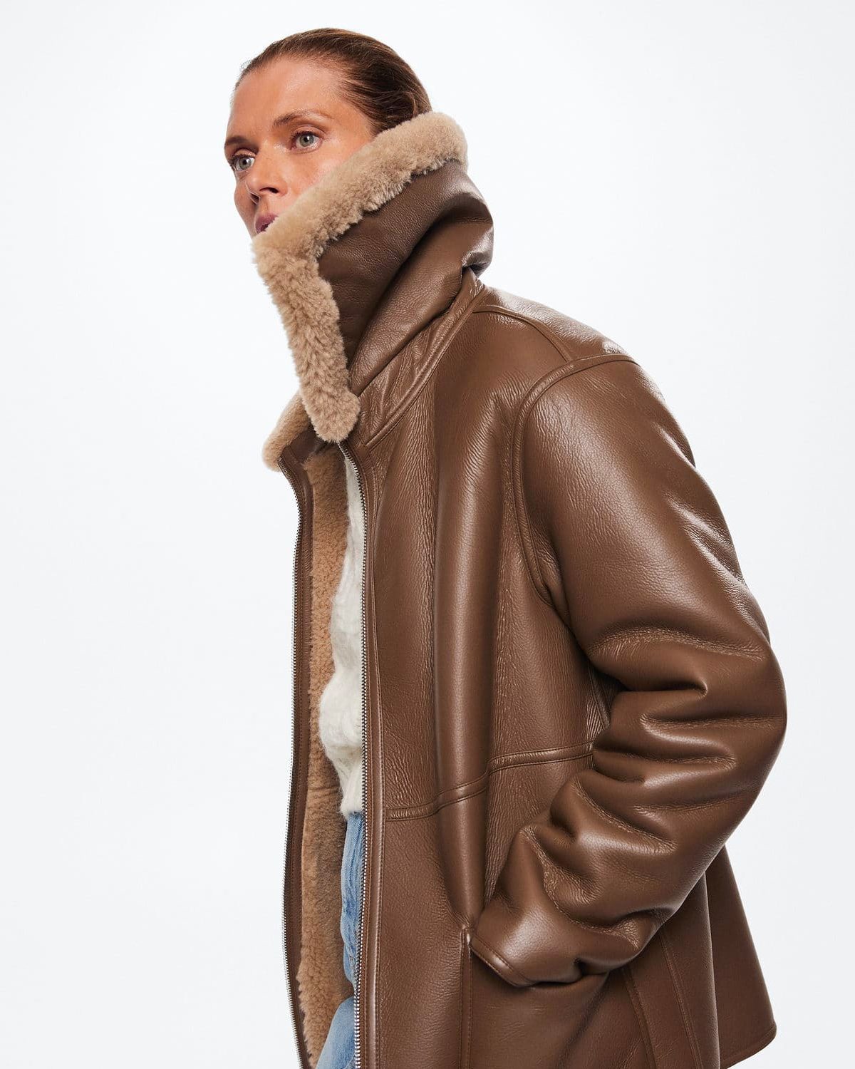 Faux shearling lining coat - Image 4