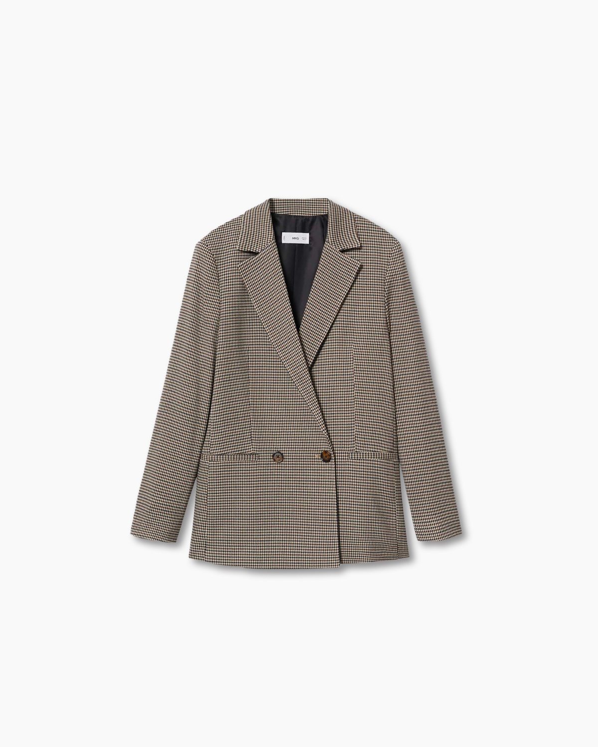 Wrap check suit jacket