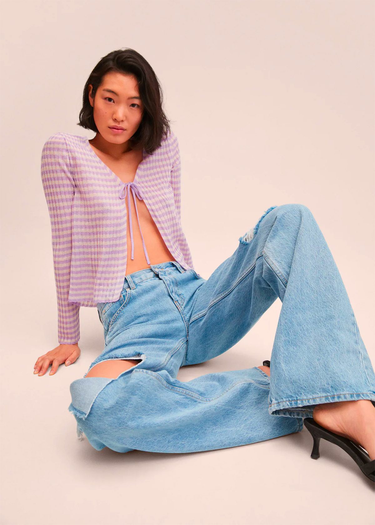 Knitted cropped cardigan